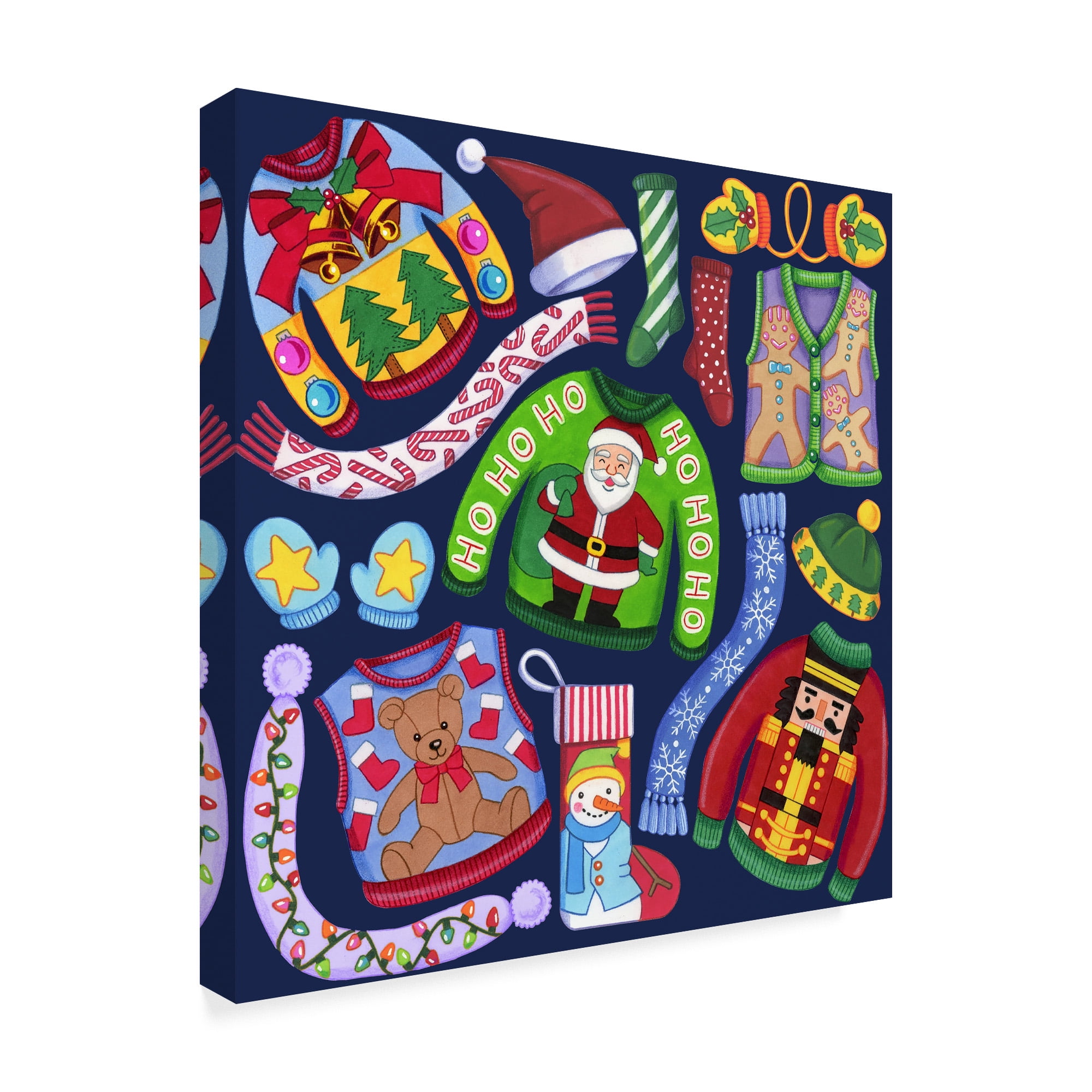Trademark Fine Art 'Christmas Ugly Sweaters' Canvas Art by Kimura Designs