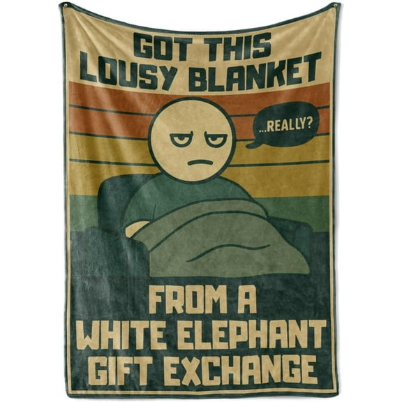 Funny White Elephant Gifts for Adults Useful, Best White Elephant Gifts Exchange Party Idea, Bed Flannel Blankets for Women/Men - Lousy Blanket