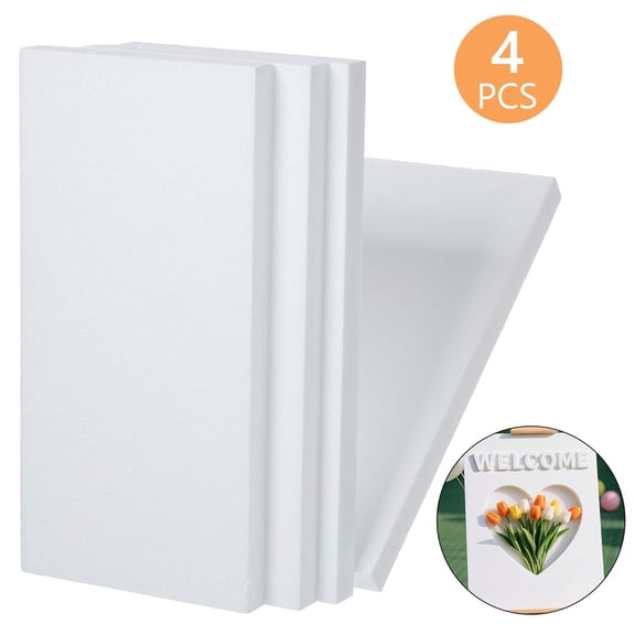Hengbo 4 Pcs Craft Foam Boards Rectangle Foam Blocks Packs for Floral Arrangements Crafting Modeling Art Projects DIY