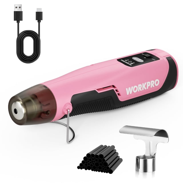 Mini Pistola de Aire Caliente Inalámbrica WORKPRO 7.2V 4000mAh con 3 Ajustes de Temperatura