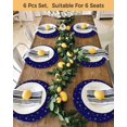 thumbnail image 4 of 15 Inch Round Placemats Set of 6, Christmas Blue Non Slip Heat Insulation PP Table Mats, Winter Snowflakes Xmas Retro Washable Place Mats for Kitchen Dining Party Table Decor, 4 of 7