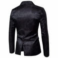 thumbnail image 2 of TrendOFT Blazer for Men Floral One Button Slim fit Suit Jacket for Wedding Prom Party Paisley Chaqueta Men's Sport Coats Blazers Black XXL, 2 of 5