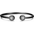 thumbnail image 2 of Stainless Steel Roman Numbers Round Charm Statement Wedding Party Open Cuff Bangle Bracelet, 2 of 2
