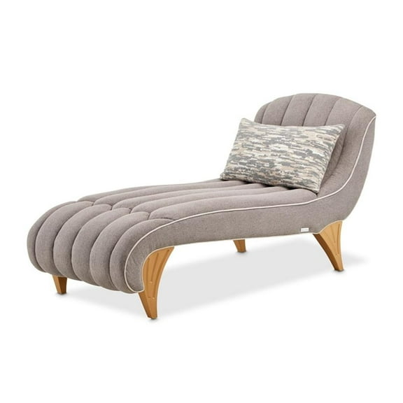 Michael Amini St. Charles Chenille Chaise - Dove Gray