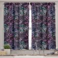 thumbnail image 2 of Ambesonne Floral Valance & Curtain, Tropical Forest Leaves Retro, 55"x24", Quartz Turquoise and Black, 2 of 7