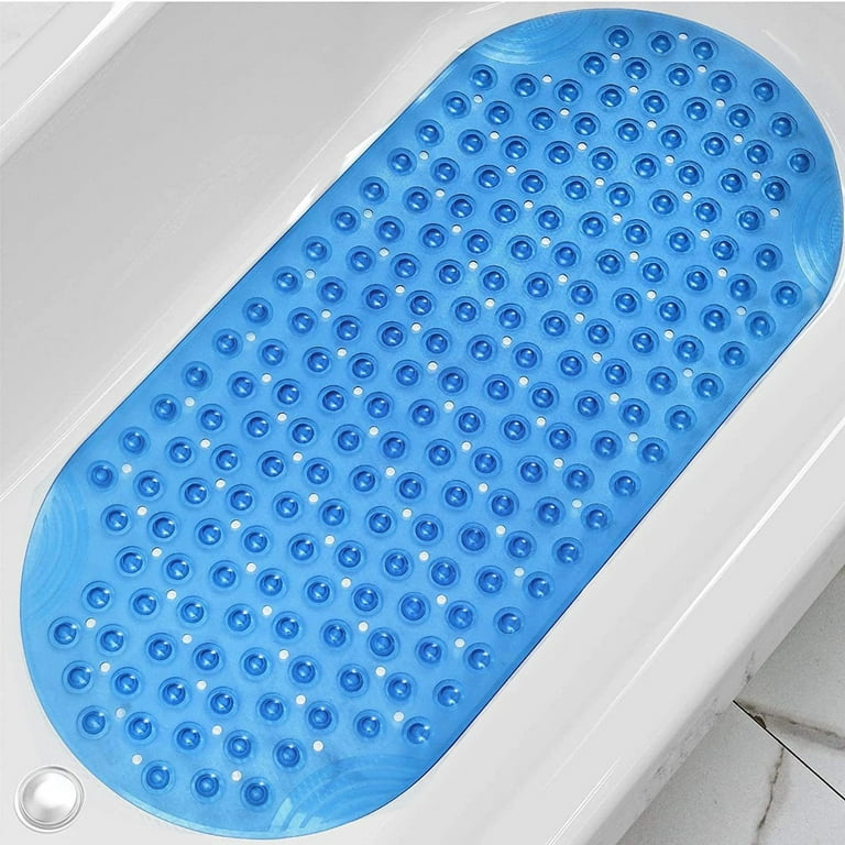 Nonslip Bath Mat With Suction Cups White 100x40cm40x16in Extra Long