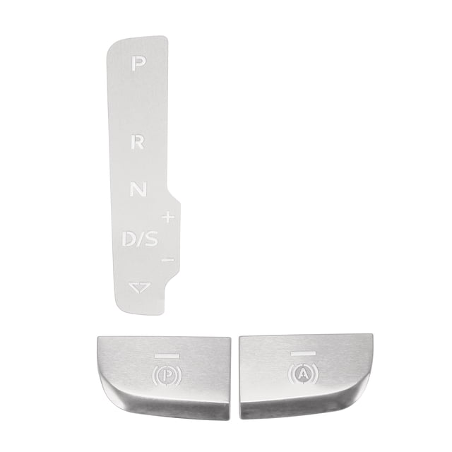 Pegatinas de botón de freno de mano del panel de cambio de marchas Unique Bargains para Audi A3 S3 2014-2020, trim interior de consola, botón P, 1 juego tono plateado