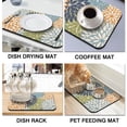 thumbnail image 4 of Washable Rubber Bohemia Dish Drying Mats for Kitchen Counter Home Large Coffee Bar Pad Accessories and Decor for Utensils Stemware 18''x24'', 4 of 6