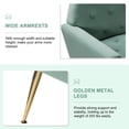 thumbnail image 3 of Upholstered Velvet Armchair Set of 2 Lounge Accent Chair Tufted Back Metal Legs Bedroom Sage, 3 of 7