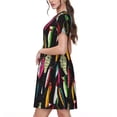 thumbnail image 2 of Disketp Colorful Fishing Lures para Vestido de Manga Corta para Mujeres, Vestidos de Verano para Mujeres, Casual y Holgado para la Playa, 2 of 6
