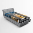 thumbnail image 1 of Ambesonne Pillar Fitted Sheet, Marble Pillars, Twin XL Size, Blue Pale Grey, 1 of 2