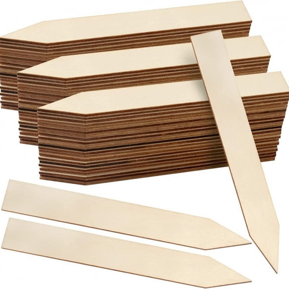 Sinyiin 100Pcs Wooden Yard Stake Sigh Post for Fence Yard Farm for Plant Support Stake