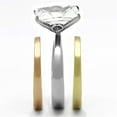 thumbnail image 4 of Luxe Jewelry Designs 3-Piece Women's Three Tone IP Stainless Steel Wedding Ring Set with CZ, Size 9, 4 of 4