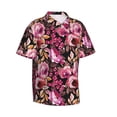 thumbnail image 2 of Daiia Rose Flowers Hawaiian Shirt for Men Gentle Cotton Regular Short Sleeve Casual-3X-Large, 2 of 9
