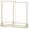 thumbnail image 2 of Shisuyan Support de Menu pour Affiche Bordure Dorée Acrylique Lot de 2 7.47x3.93x1.57 Po, 2 of 8