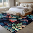 thumbnail image 4 of 6'x9' Area Rugs, Teal Red Ombre Indoor Outdoor Area Rug for Living Room Bedroom, Abstract Art Botanical Washable Bathroom Rugs Kitchen Floor Carpet Mats Home Decor Aesthetic, 4 of 8