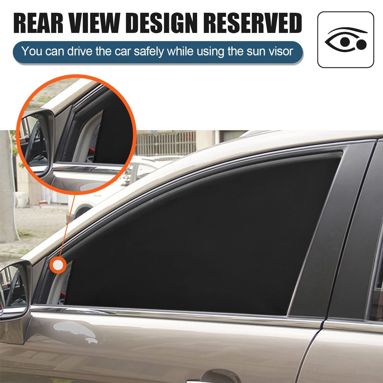 Car Window Shades, HOMEYA 4 Pack Magnetic Car Side Window Sun Shade Cover Front Rear Shield UV Block Protection (Front & Rear)