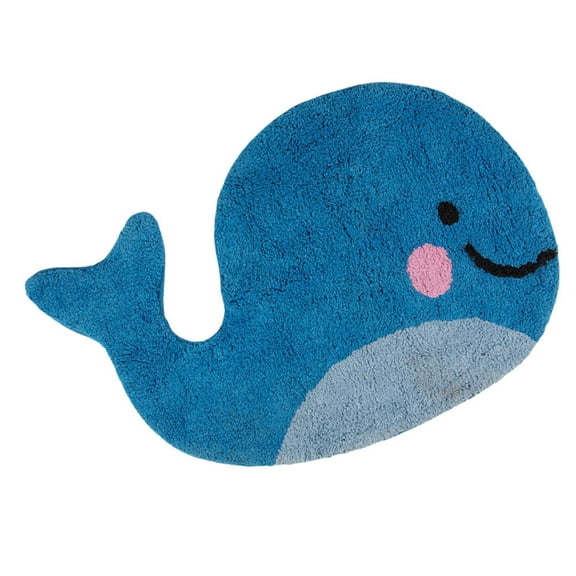LOLIPPYY Blue Plush Flocking Floor Mat Waterproof Anti-Skid for Home Use 1Pc