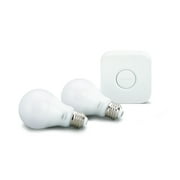 Philips Hue White A19 Smart Light Starter Kit, 60W LED, 2-Pack