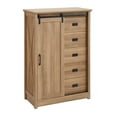 thumbnail image 6 of Tcbosik Farmhouse Dresser with Sliding Barn Door and 5 Drawers, Chest of Drawers for Bedroom, Living Room, Entryway, Hallway, Oak, 6 of 9