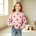 thumbnail image 5 of WhouRiu Girls Casual Neck Sweatshirts Fall Cozy Polka Dot Print Pullover Sweatshirt 2-15 Years, 5 of 6