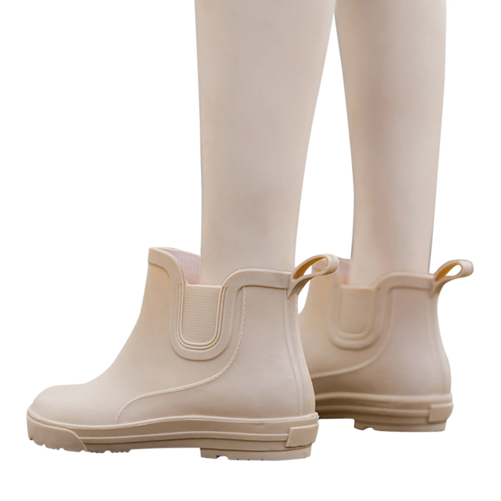 Boots Women Non Detachable With Cotton Inside Rain Boots Outdoor Rubber Waterproof Shoes