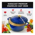 thumbnail image 2 of MÜELLERHOME 6qt Enameled Cast Iron Dutch Oven, Heavy-Duty Casserole and Braiser Pan with Lid and Knob, Oven-Safe up to 500° F & Across All Cooktops, Aqua Blue, 2 of 7
