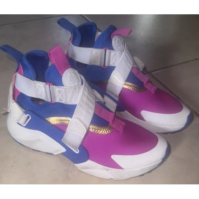 Ni - ke Ni - ke Huarache City GS Size 6Y Purple Gold Blue Sneakers AJ6662-401