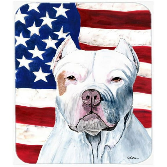 Carolines Treasures  USA American Flag with Pit Bull Mouse Pad