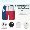 thumbnail image 3 of Men's 2 in 1 Swim Trunks with Compression Liner Lone Star Texas Flag Quick Dry Beach Shorts, 3 of 6
