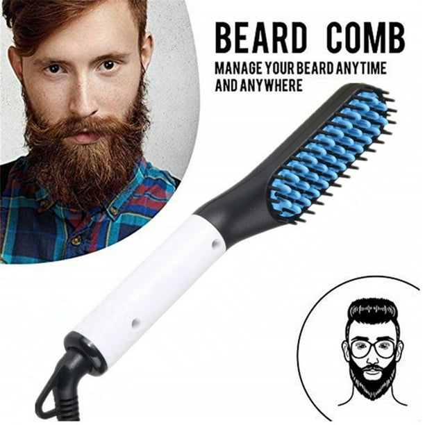 AMERTEER Beard Straightener Comb for Men - Straightening Heat Brush Mens Heated Hot Electric Multifunctional Hair Combs for Straightening and Styling Beards Grooming Ionic Air Straightner Kit AMERTEER Beard Straightener Comb for Men - Straightening Heat Brush Mens Heated Hot Electric Multifunctional Hair Combs for Straightening and Styling Beards Grooming Ionic Air Straightner Kit