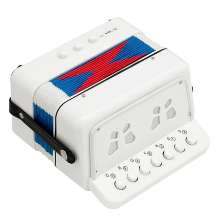 Ktaxon Beginner 7 Treble 2 Bass Button Accordion for Children, White