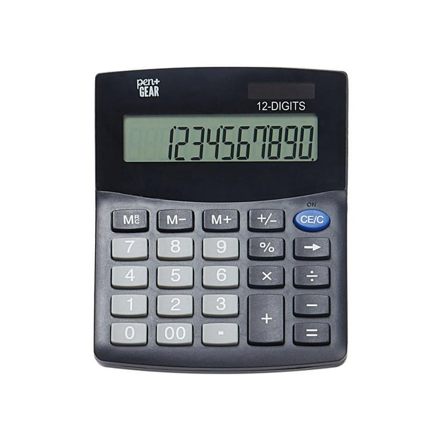 Mini calculatrice de bureau à 12 chiffres Pen+Gear