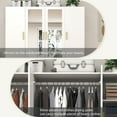 thumbnail image 5 of Blotout 70" Armoire Wardrobe Closet with Mirror, LED Wardrobe Armoire with 2 Drawers, 4 Door Wood Armoire Storage with Hanging Rods and Multi-Layer Shelves, 5 of 7