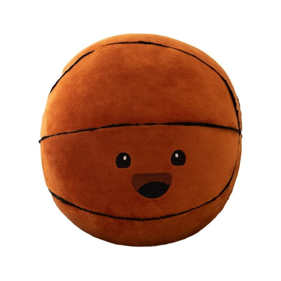 Chamoist Cute Basketball Pillow,Sports Pillow ,Fluffy Soft Throw Pillow, Cute Shaped Sports Decor, Round Plush Pillow Sport Theme Cushion Stuffed Pillow for Bedroom Decoration,Funny Basketball Gift