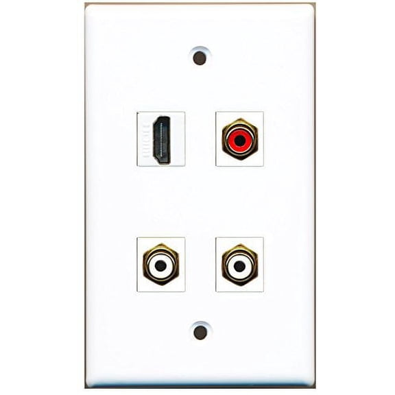 RiteAV - 1 Port HDMI 1 Port RCA Red 2 Port RCA White Wall Plate
