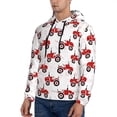 thumbnail image 3 of Fotbe Men's Hoodie with Red Wheeled Tractors Pattern - Kangaroo Pocket Pullover Hooded Sweatshirt, Perfect for Daily Wear, Travel, and Home-Large, 3 of 7