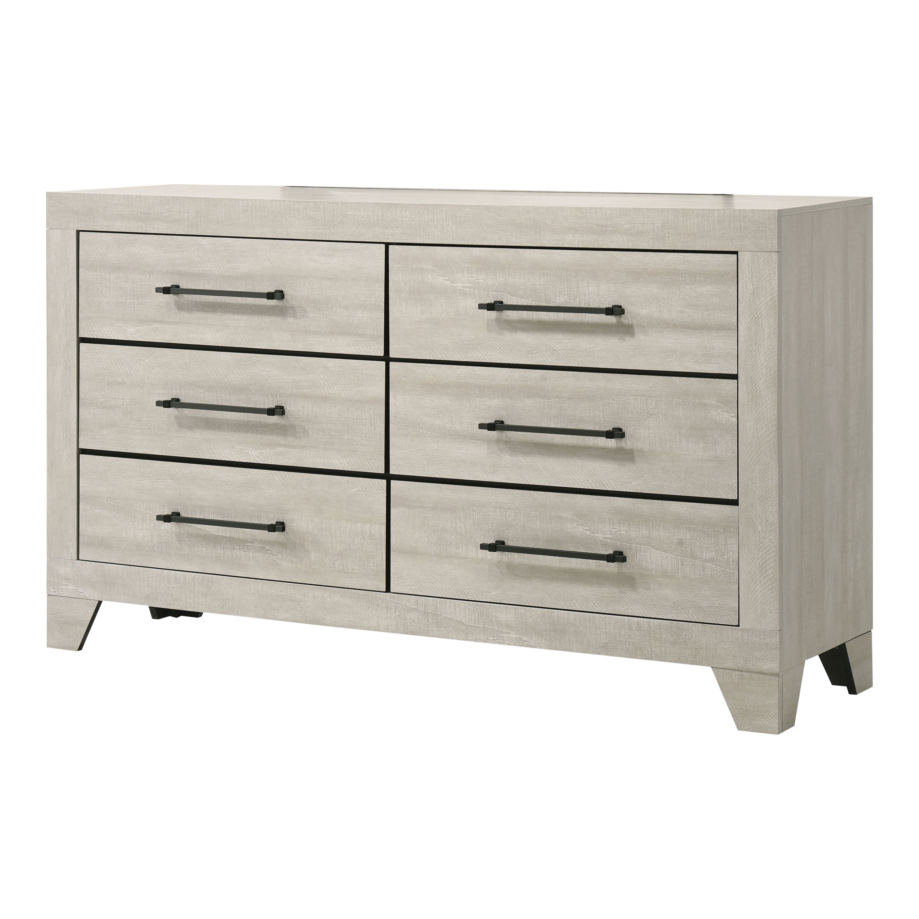 Furniture of America Baurke Modern 6-Drawer Dresser, Light Gray