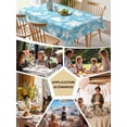 thumbnail image 5 of Tropical Plants Table Cloth, Waterproof Tablecloth for Rectangle Tables, Summer Modern Abstract Camels Sky Blue Reusable Washable Fabric Table Cover for Restaurant Kitchen Dining Tables 60"x84", 5 of 9