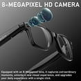 thumbnail image 2 of Smart Glasses (3 Pairs Lenses) with Camera (8MP) and Bluetooth Headset, Photo/Video Recording, Qwen AI Photo Recognition, Language Translation Eyewear, Bluetooth Headphones, 2 of 18