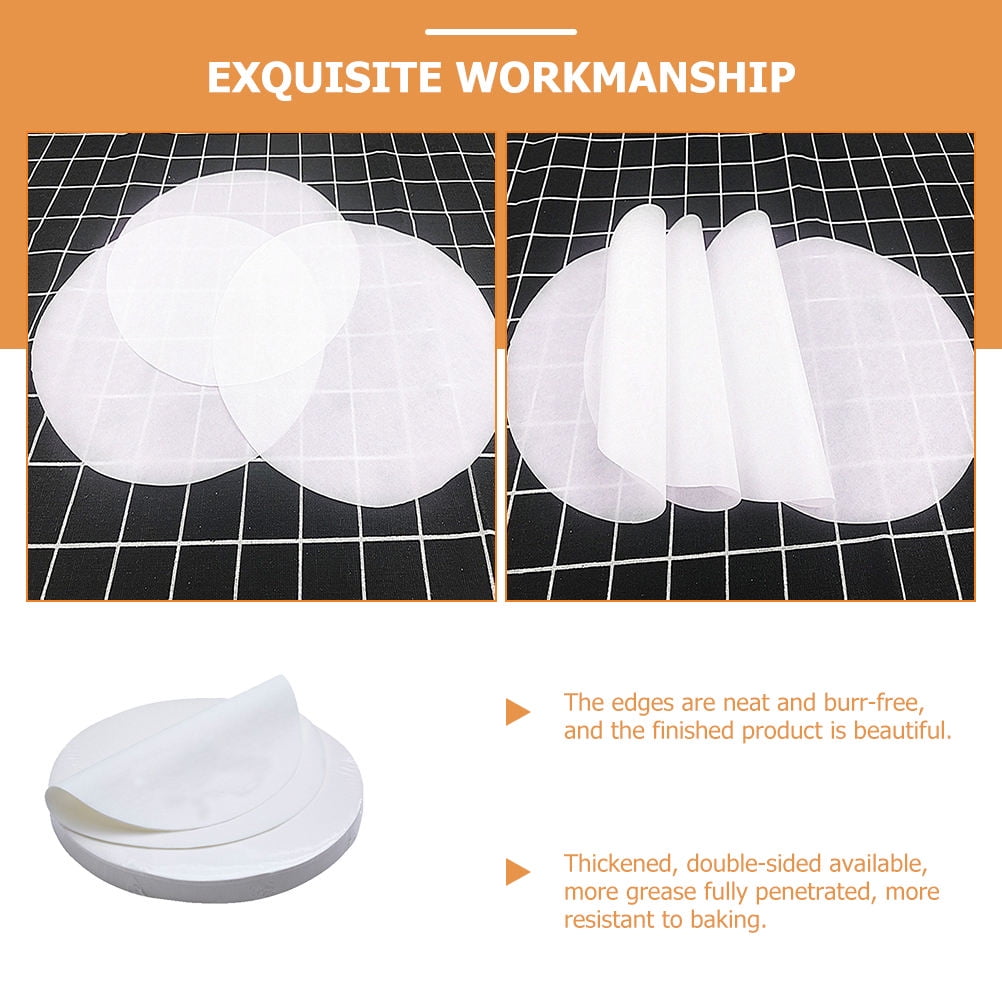 ELAYARD Round Baking Paper Sheets, White Non-Stick Grease Resistant Liners, High Temperature Oven Safe Cooking and Baking Accessories