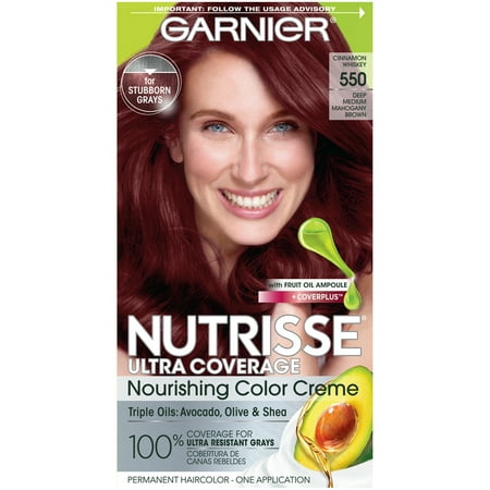 Garnier Nutrisse Ultra Coverage Nourishing Hair Color Creme, Cinnamon Whiskey 550, 1