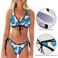 thumbnail image 3 of Dreamtimes Sexy O-Ring String Triangle Bikini Set for Women'sTwo Piece Swimsuit-Pretty Blue Butterfly, Large, 3 of 7