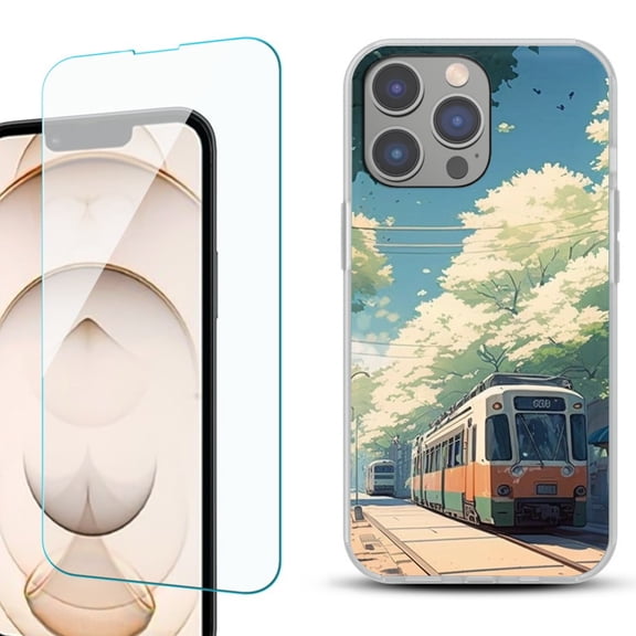 OneToughShield ® for iphone 13 Pro Shockproof Phone Case, with Tempered Glass Screen Protector - Kyoto Summer