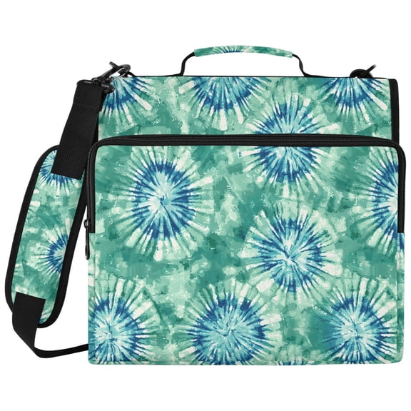 ALAZA Zipper Binder Tie Dye Green Pattern 2 inch 3 Ring 500 Sheet Capacity Trapper Keeper File Folder Organizer Bag