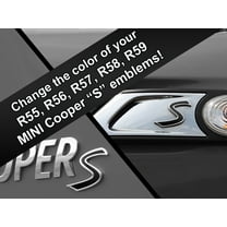 S Vinyl Decal Insert Replacements for MINI Cooper S 2nd Gen R55 R56 R57 R58 R59 Scuttle and Rear Emblem - Choose Color - [MATTE BLACK]