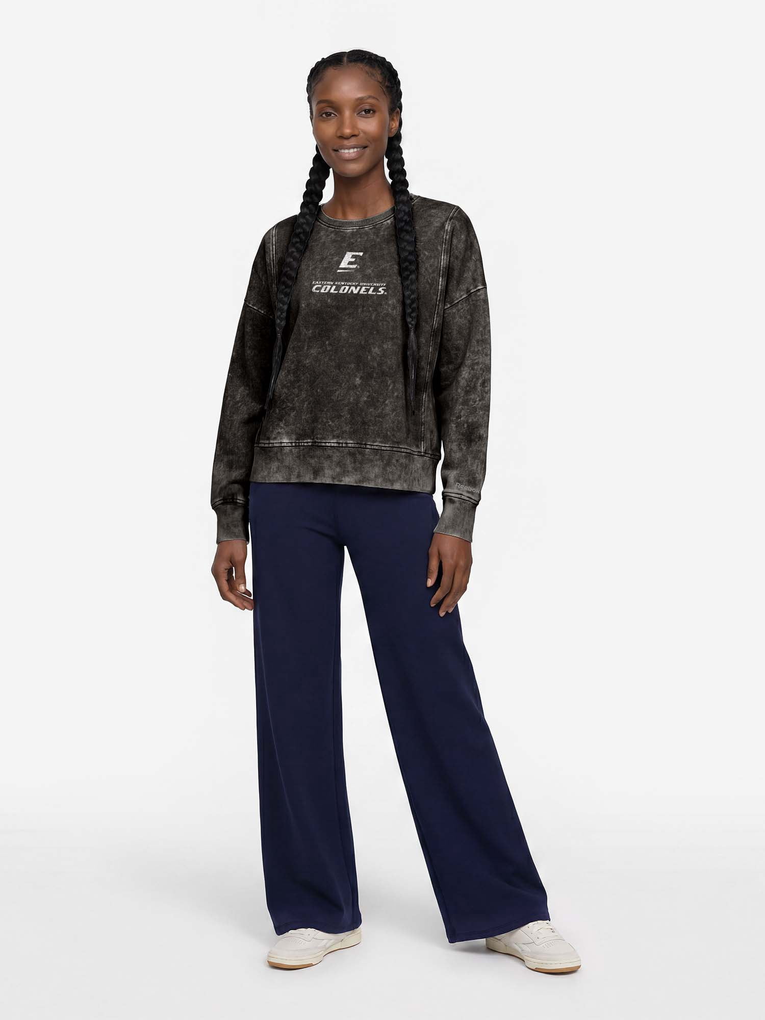 Eastern Kentucky Colonels Reebok Womens Denim Wash Crew Neck Sweatshirt