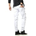 thumbnail image 4 of Ma Croix Mens Biker Jeans Distressed Ripped Zipper Straight Slim Fit Stretch Denim Pants, 4 of 6