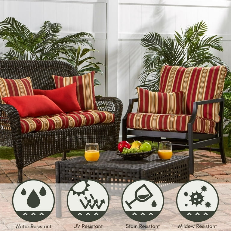 Greendale Home Fashions Deep Seat Outdoor Cushion Set by Roma Stripe Striped Walmart
