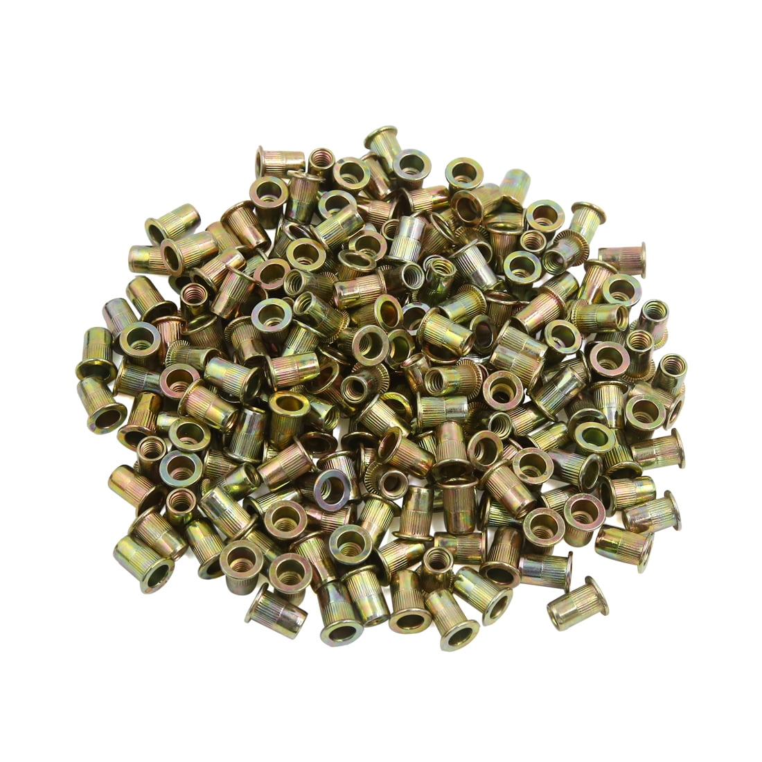 200 Pcs 1/420 Bronze Tone Zinc Plated Stainless Steel Thread Rivet Nut